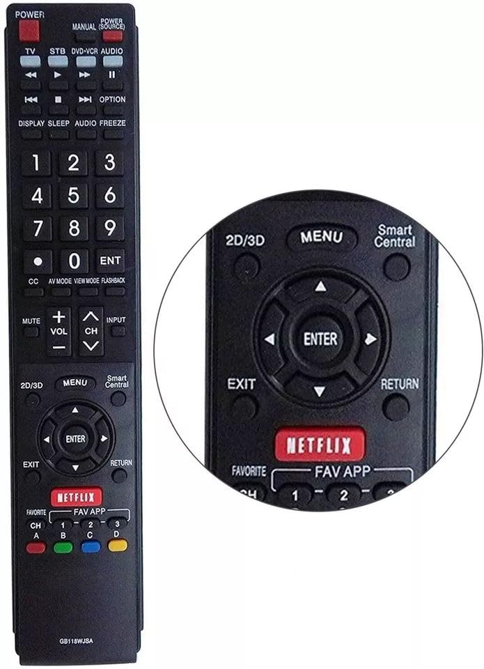econtrolly New GB118WJSA Replaced Remote Control fits for Sharp GB005WJSA GB004WJS GA890WJSA for TV LC-60SQ10U LC-60SQ15 LC-60SQ15U LC-60EQ10 LC-60EQ10U LC-60SQ17U LC-60TQ15 LC-60TQ15U LC-70EQ10 LC-70SQ17 - Image 2